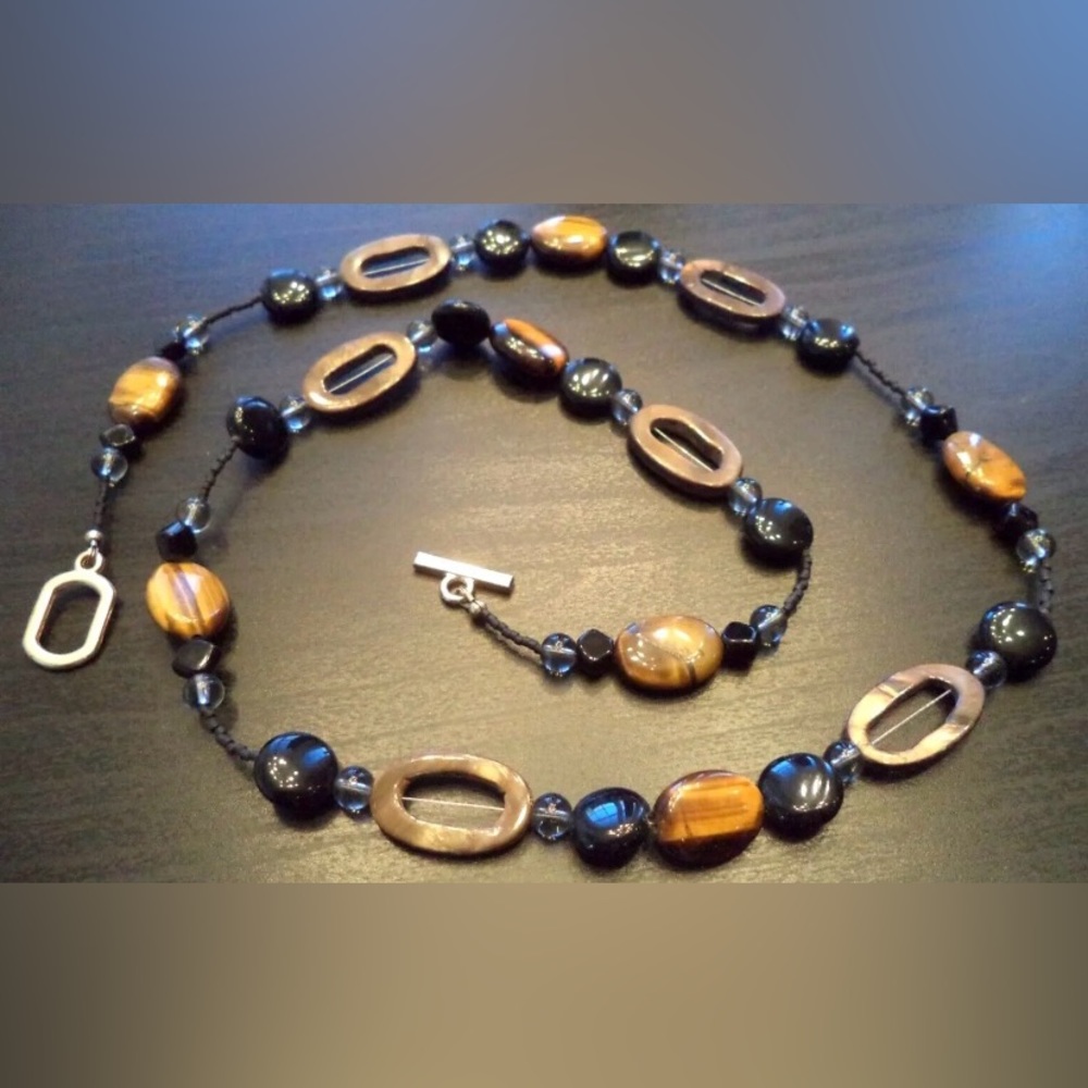 High End Tigers Eye Glass Beads 29” Necklace